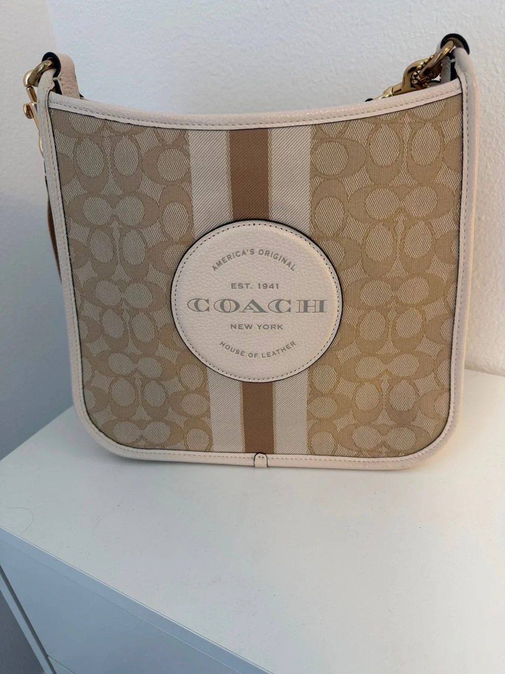 Coach Dempsey File Bag in Signature Canvas Shoulder Bag